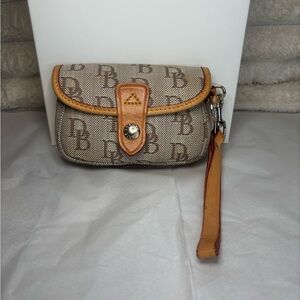 Dooney & Bourke Beige and Tan Wristlet
